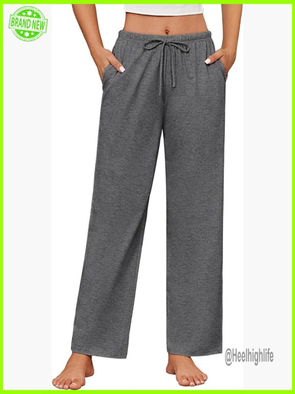 100% Cotton Drawstring Pajama Pants Soft Lounge Bottoms